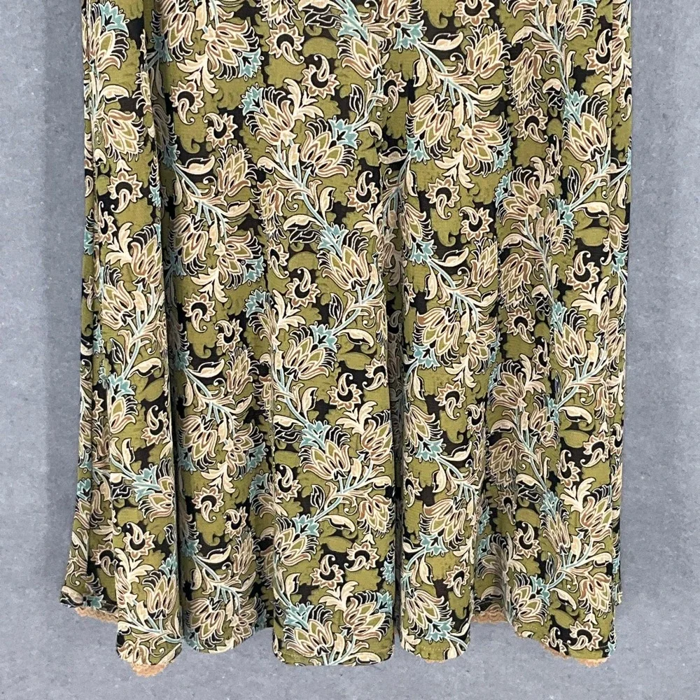 Emma James Floral Mesh Midi Skirt Women's‎ Sz M Lace Hem Gobincore Forest Fairy